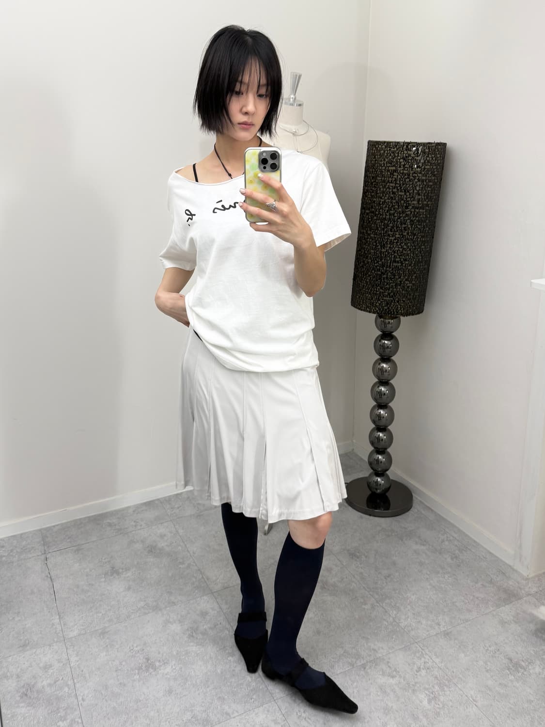 Agnes B. 아네스베 보트넥 컷팅 티셔츠 상품이미지3