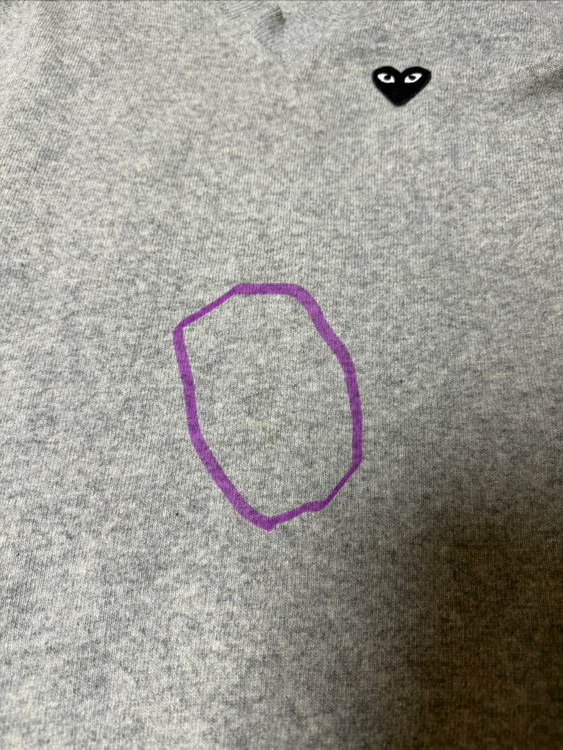 꼼데가르송 와펜 브이넥 니트 그레이 L 상품이미지5
