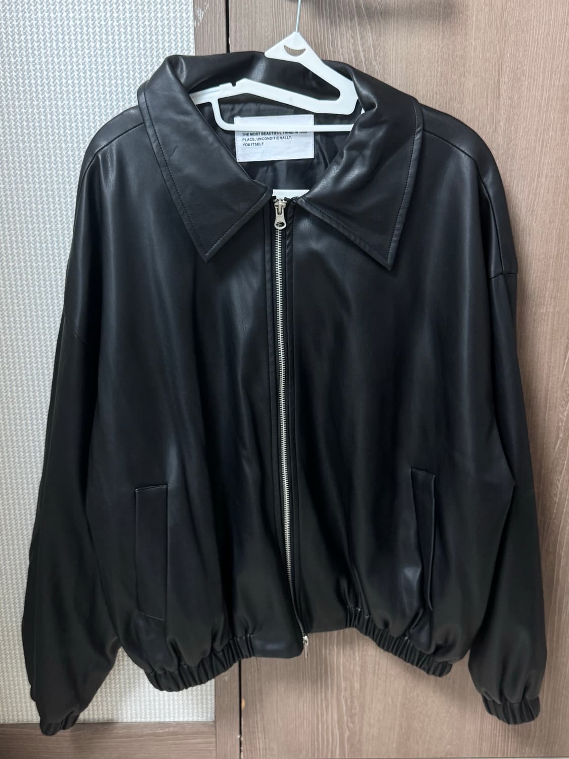 플레이스 스튜디오 비건 레더 오버핏 블루종 상품이미지2