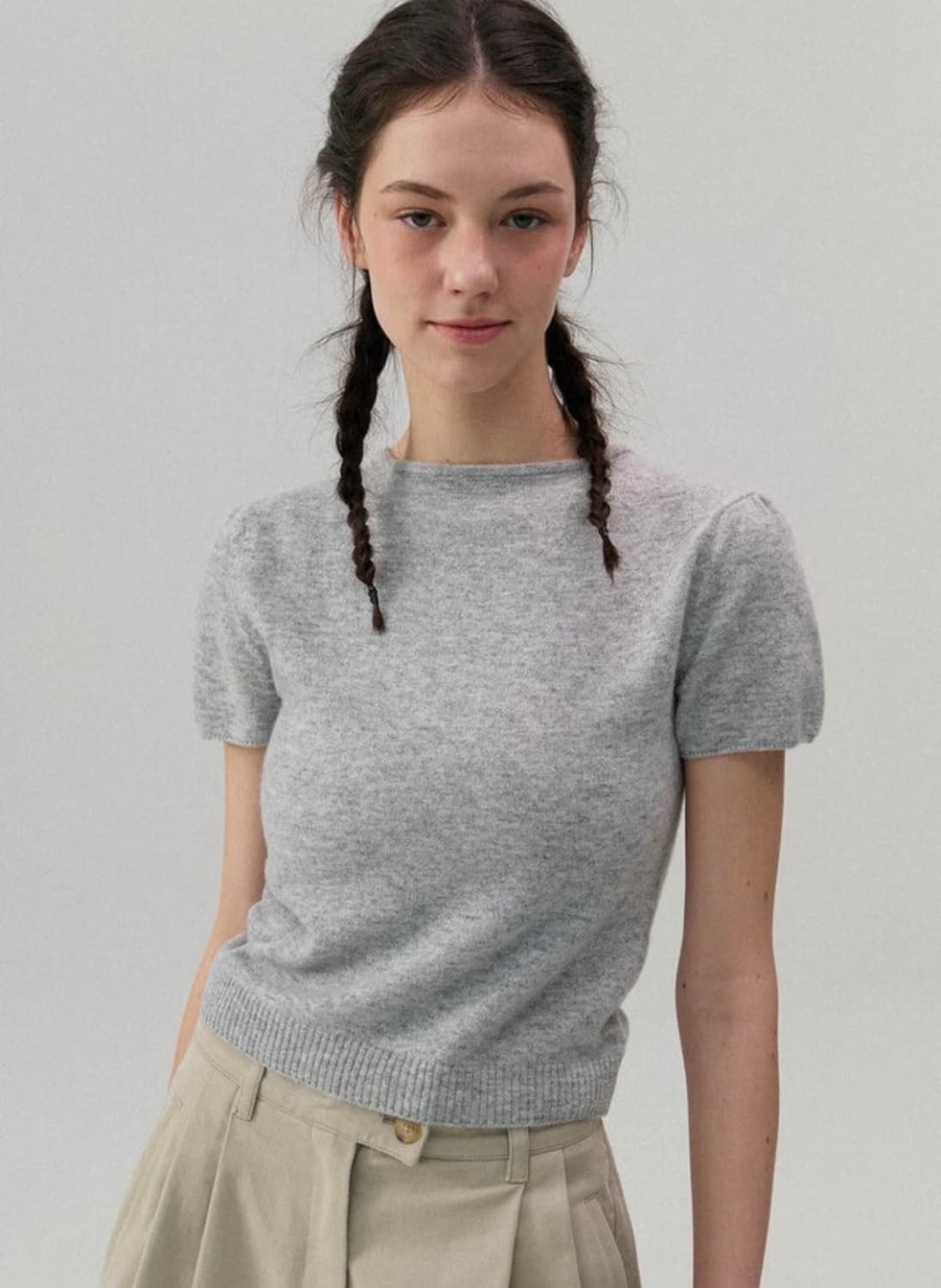 더바넷 반팔 니트 아이보리 anne knit 상품이미지2