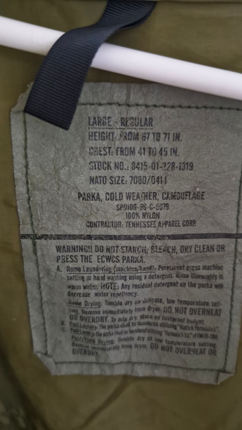 ECWCS 고어텍스 미군 1세대 파카 L-R 상품이미지7