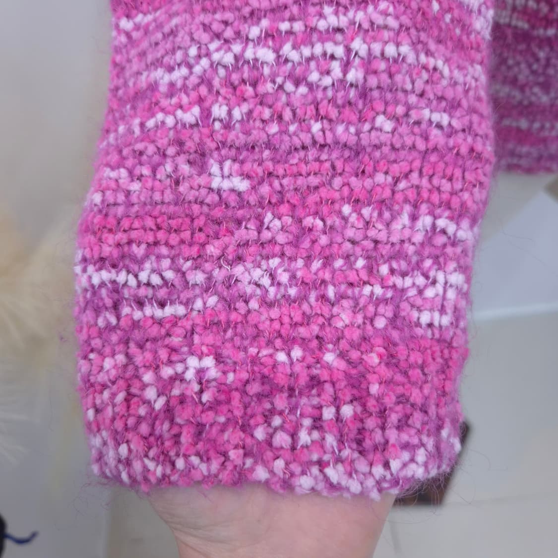 핑크 모헤어 하이넥 니트 상품이미지5