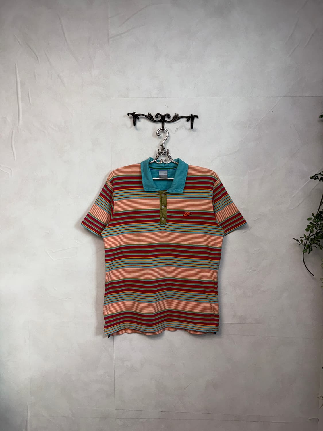 NIKE multi color stripe pk half t 상품이미지2