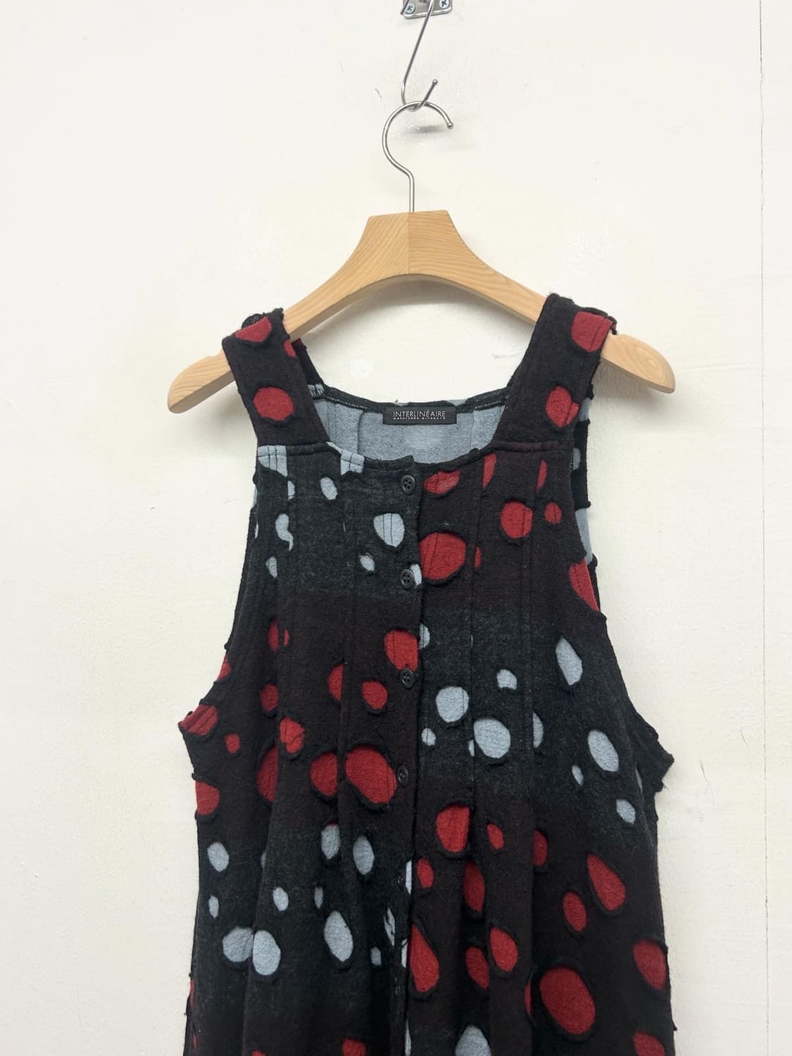 INTERLINEAIRE 블랙 도트 민소매 울 원피스 (JPN) 상품이미지2