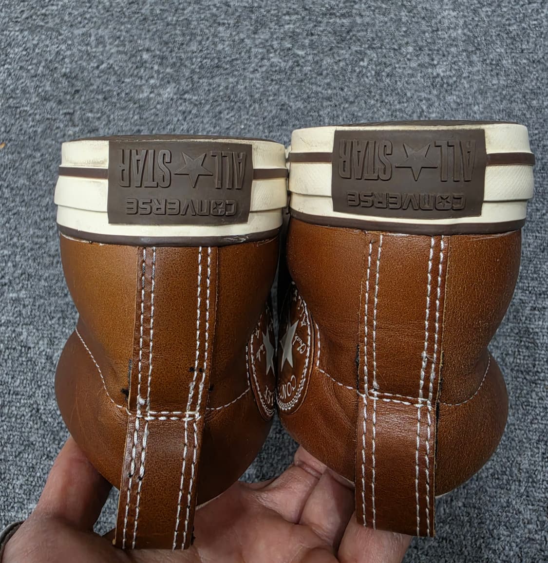 컨버스 척 테일러 올스타 레더 스트리트 미드 파인콘 브라운 270 상품이미지7