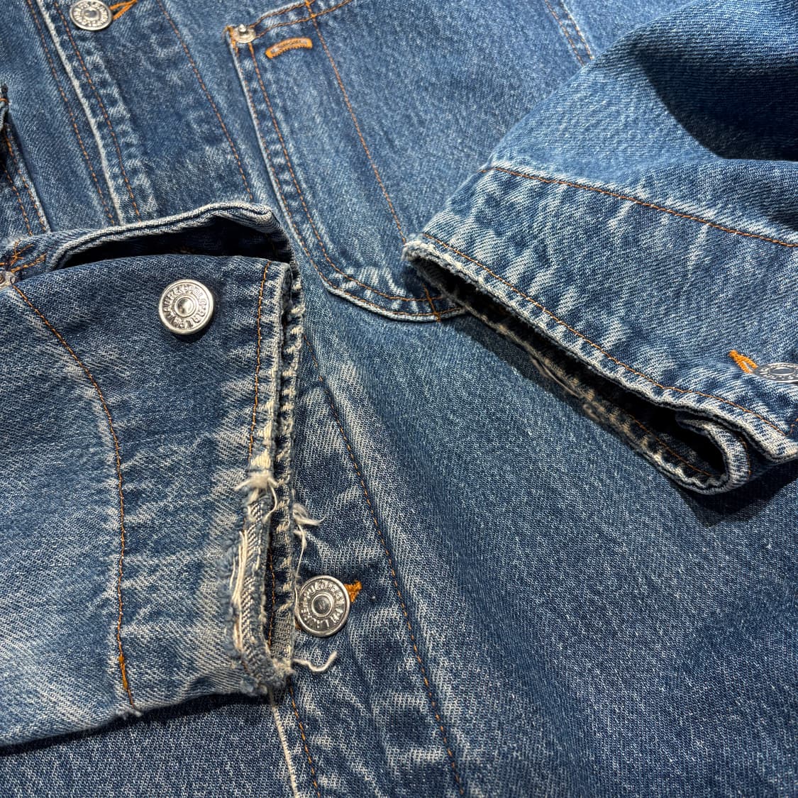 90s 90년대 미국 생산 폴로 정품 덩가리 데님 자켓 상품이미지6