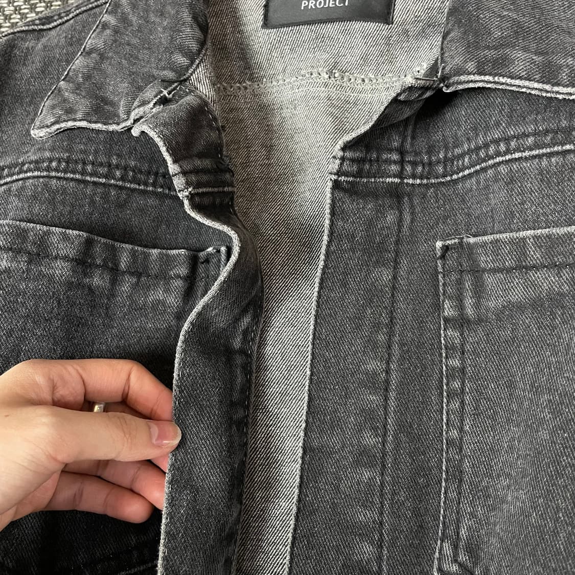 800910 프로젝트 그레이 데님 크롭 자켓 상품이미지5