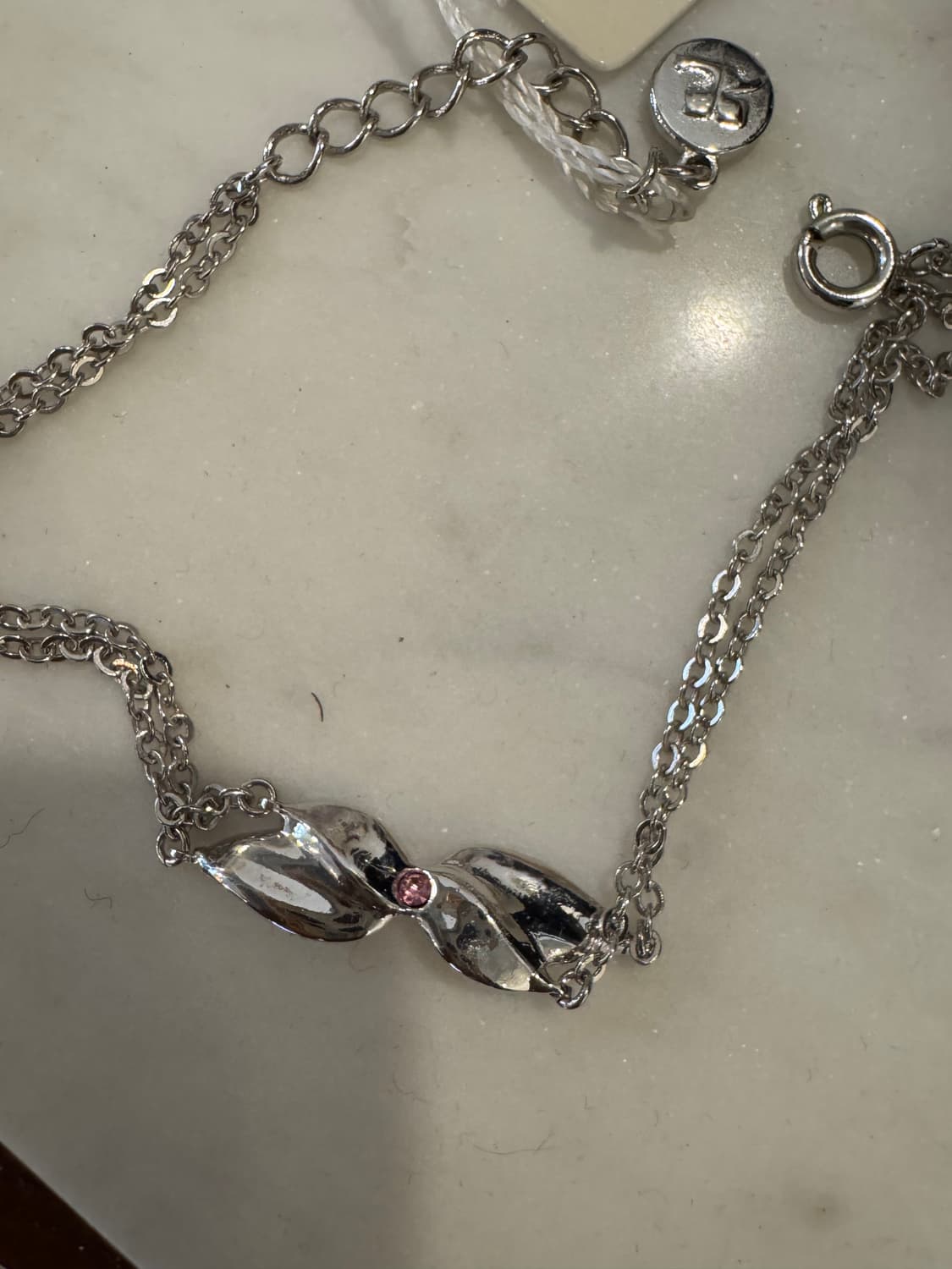 courreges 꾸레쥬 실버 리본 브레이슬릿 팔찌 상품이미지2