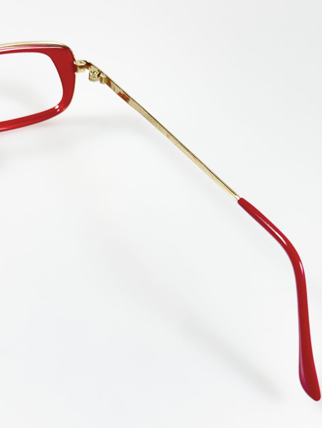 90s 유럽제 레드 골드 스퀘어 프레임 빈티지 안경 상품이미지6