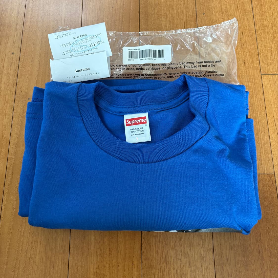 슈프림 스파이더맨 티셔츠 블루 상품이미지6