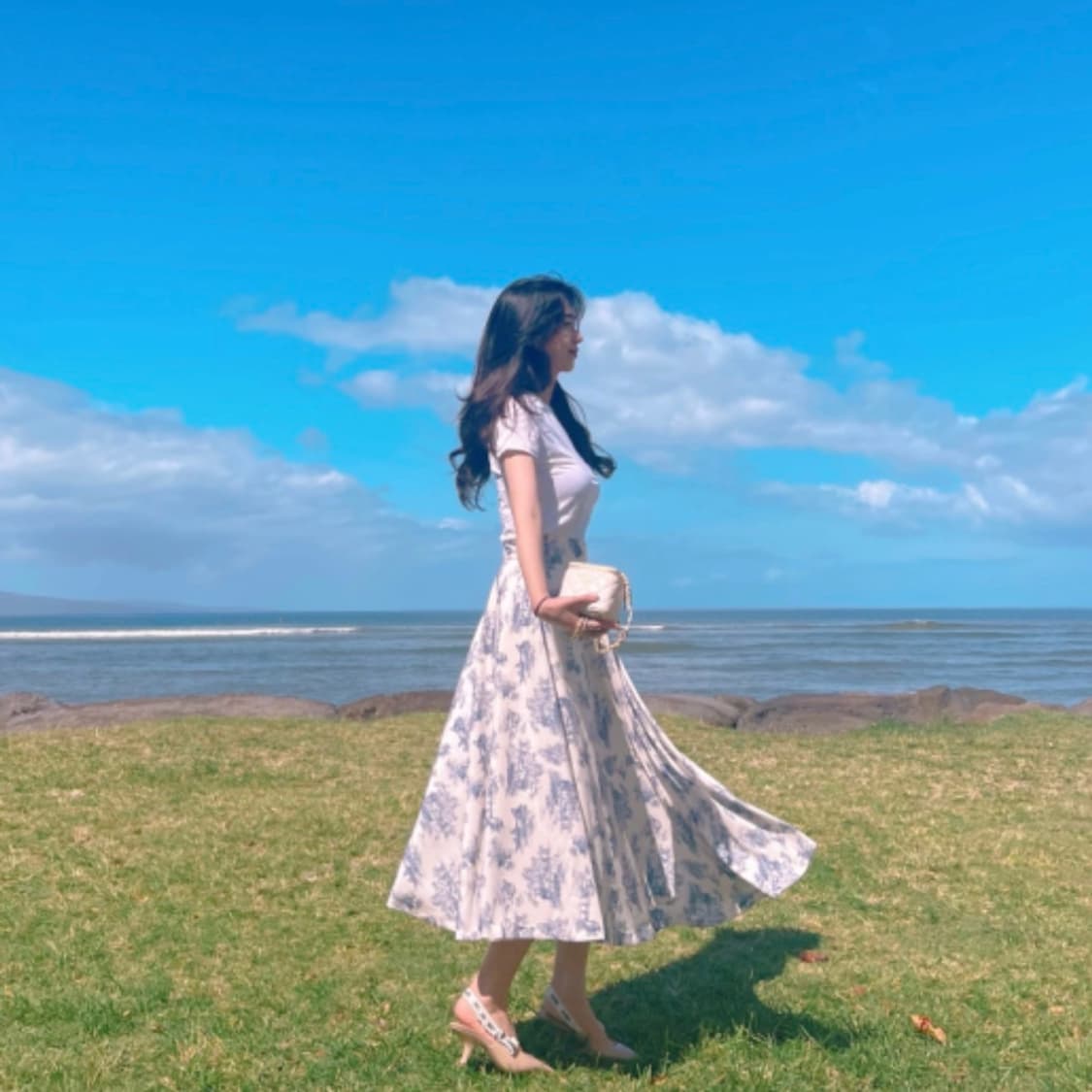 샬롯 부띠끄 뜨왈드 플레어 스커트 M (55추천 66가능)    상품이미지3