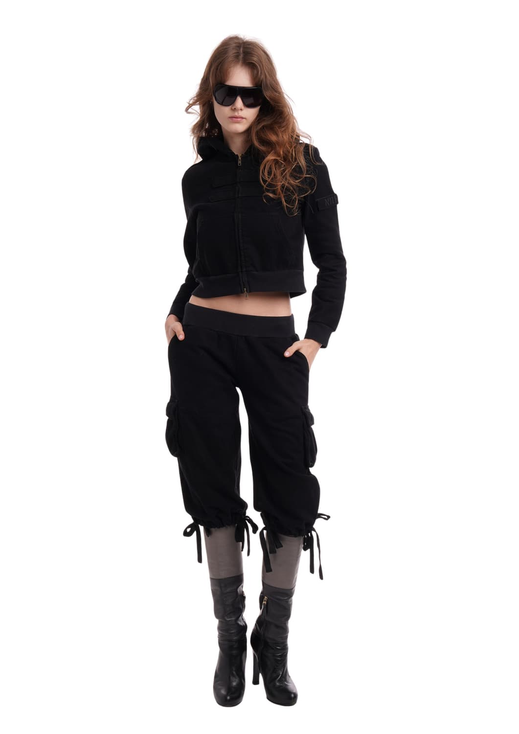 NiiHAi) COMBAT HOODIE 블랙-XS 상품이미지1