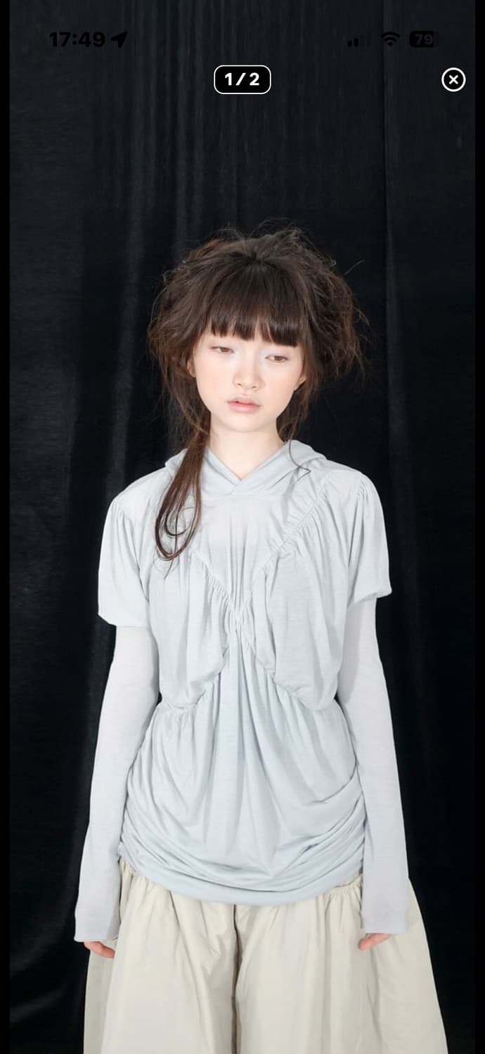 샵페어리 드레이프 후드 블루 상품이미지1