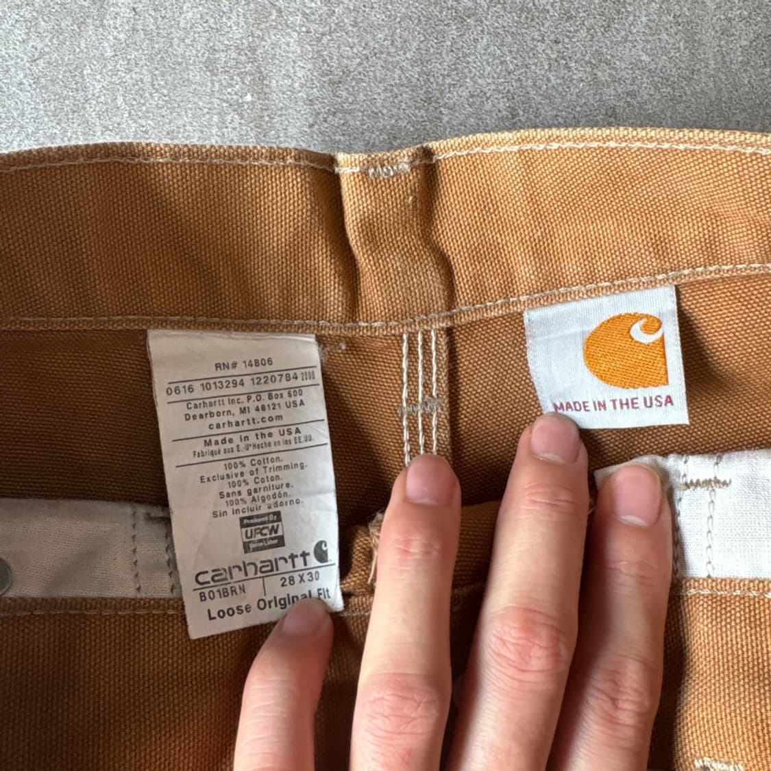 칼하트 정품 브라운 더블니 팬츠 바지 상품이미지5