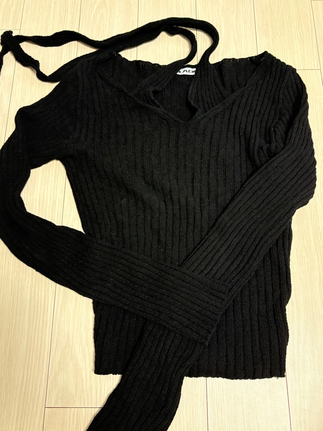 블랙업 골지 니트 상품이미지1