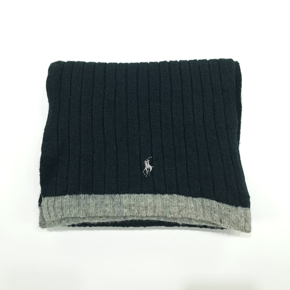 MX302 폴로 랄프로렌 진그린 투톤 리브드 램스울 니트 목도리 머플러 상품이미지7