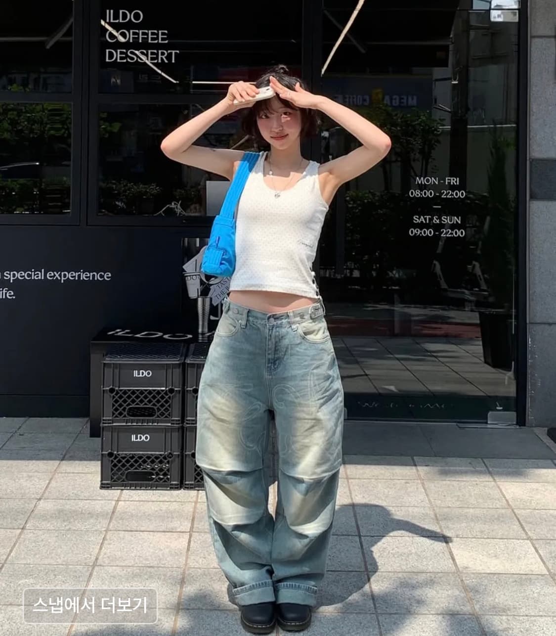 팬시클럽 엔젤 빈티지 워싱 핀턱팬츠 (BLUE) 상품이미지3