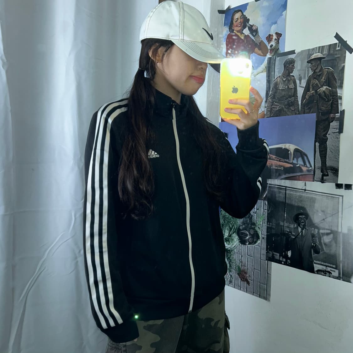 아디다스 블랙 화이트 삼선 트랙탑 져지 L 상품이미지2