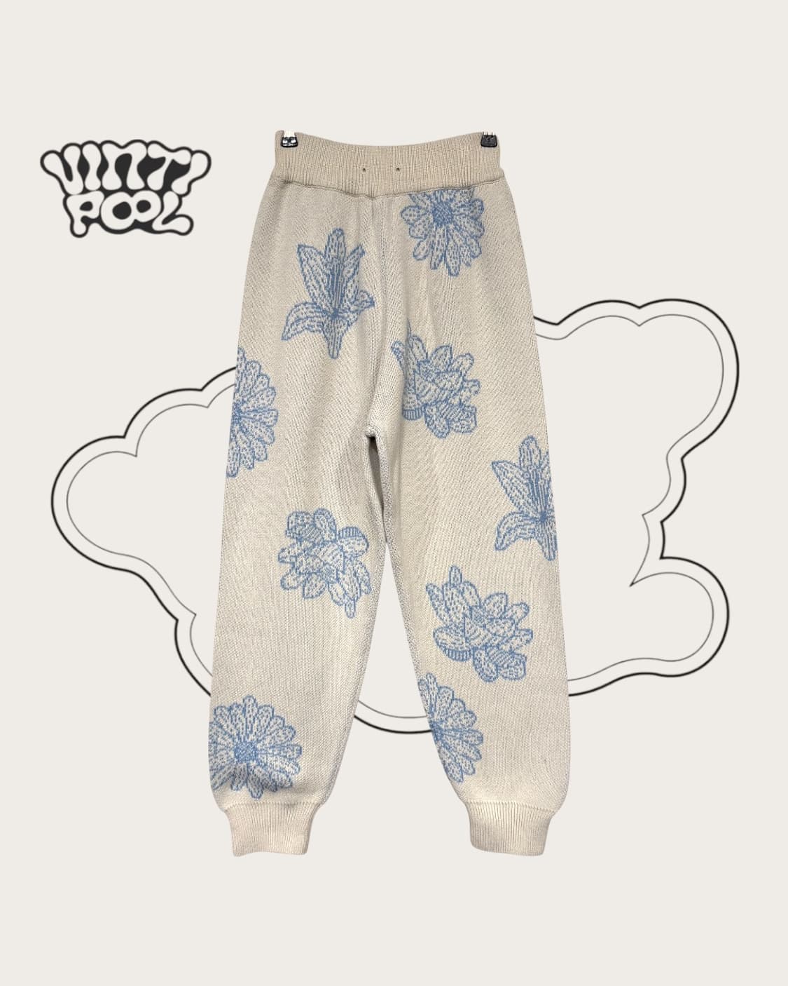 마르디메크르디 캐시미어 자가드 니트팬츠 아이보리 스카이 드라이O 상품이미지1