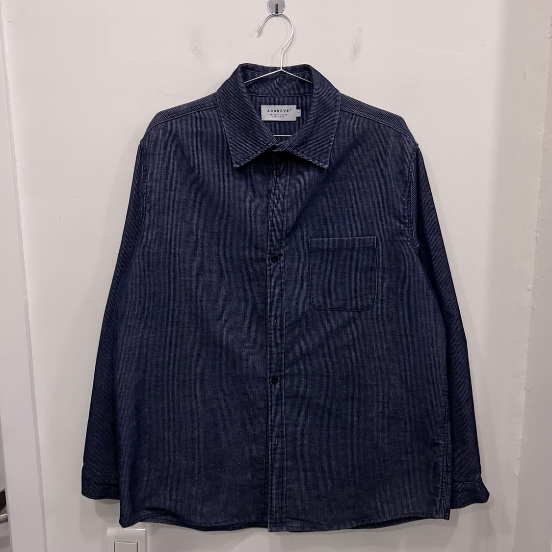 어드레브 데님 컬러 코듀로이 오버핏 셔츠 상품이미지2