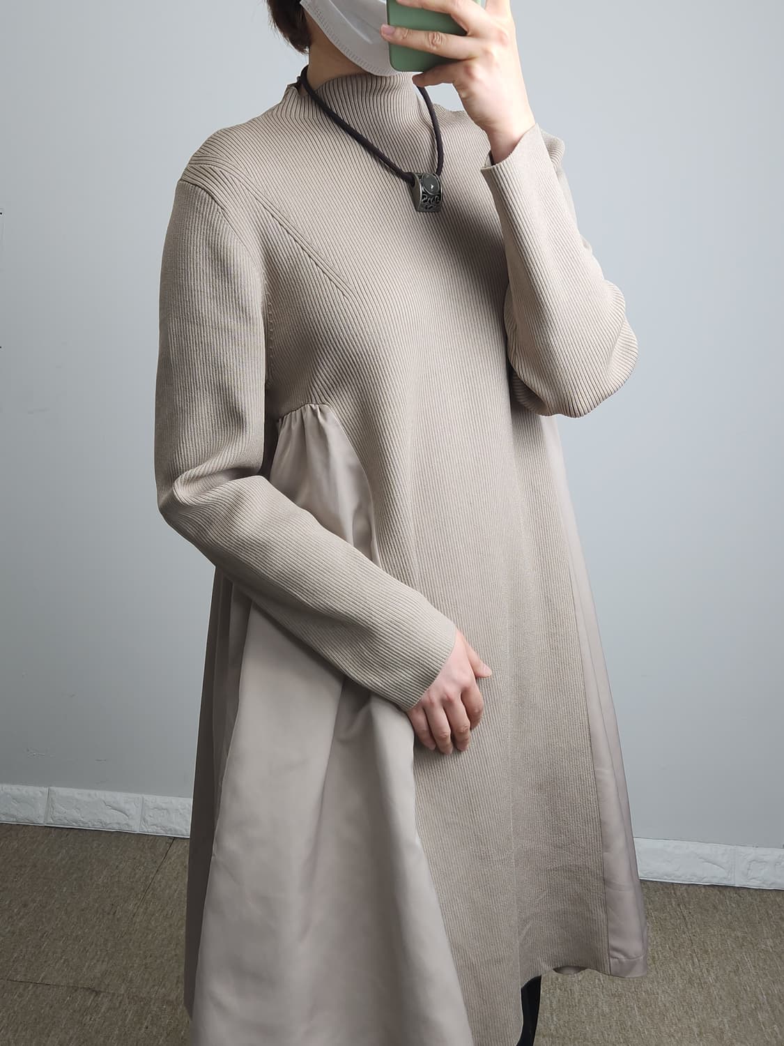 골지 셔링 원피스 상품이미지4