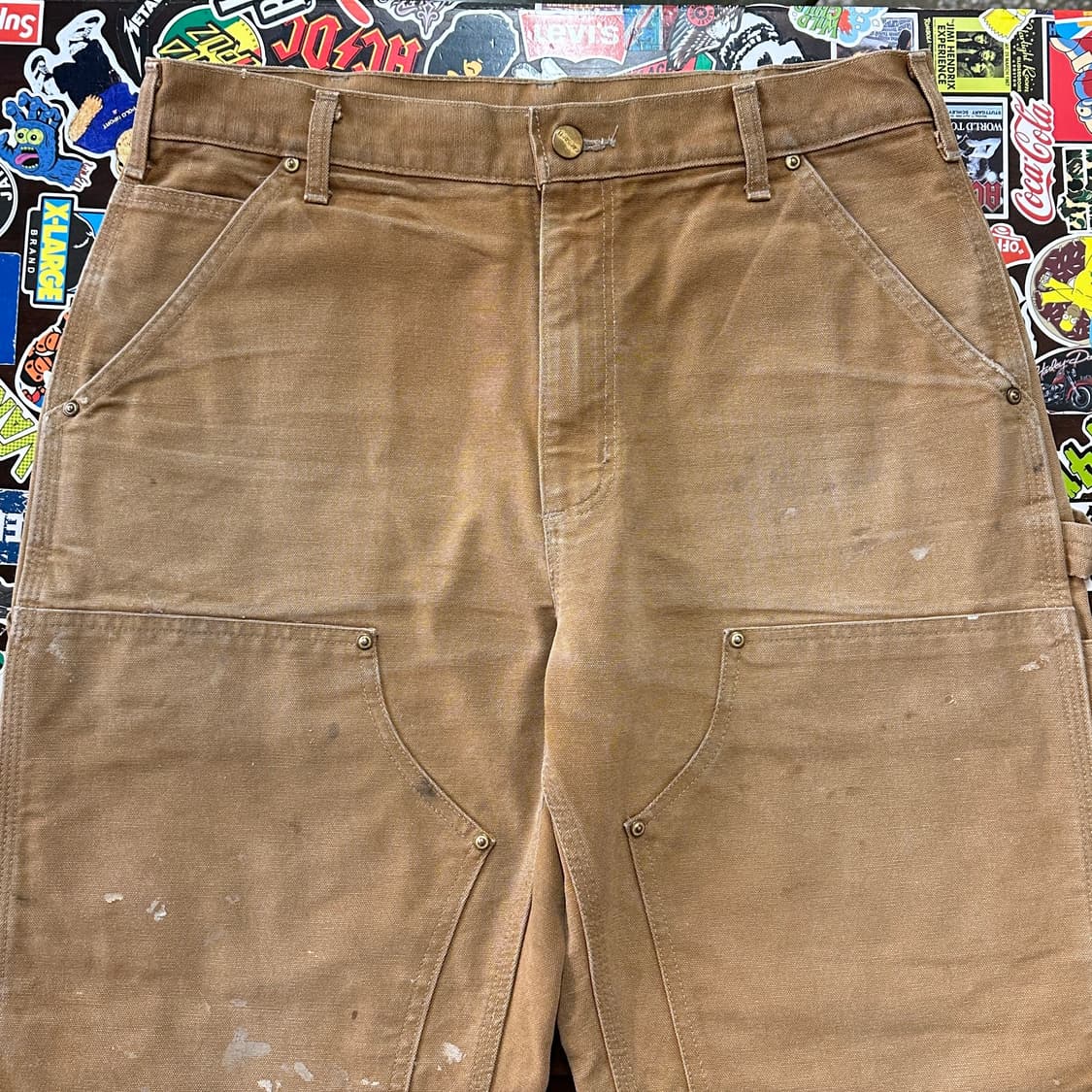 USA 칼하트 더블니 카펜터 팬츠 B01-BRN 33 상품이미지5