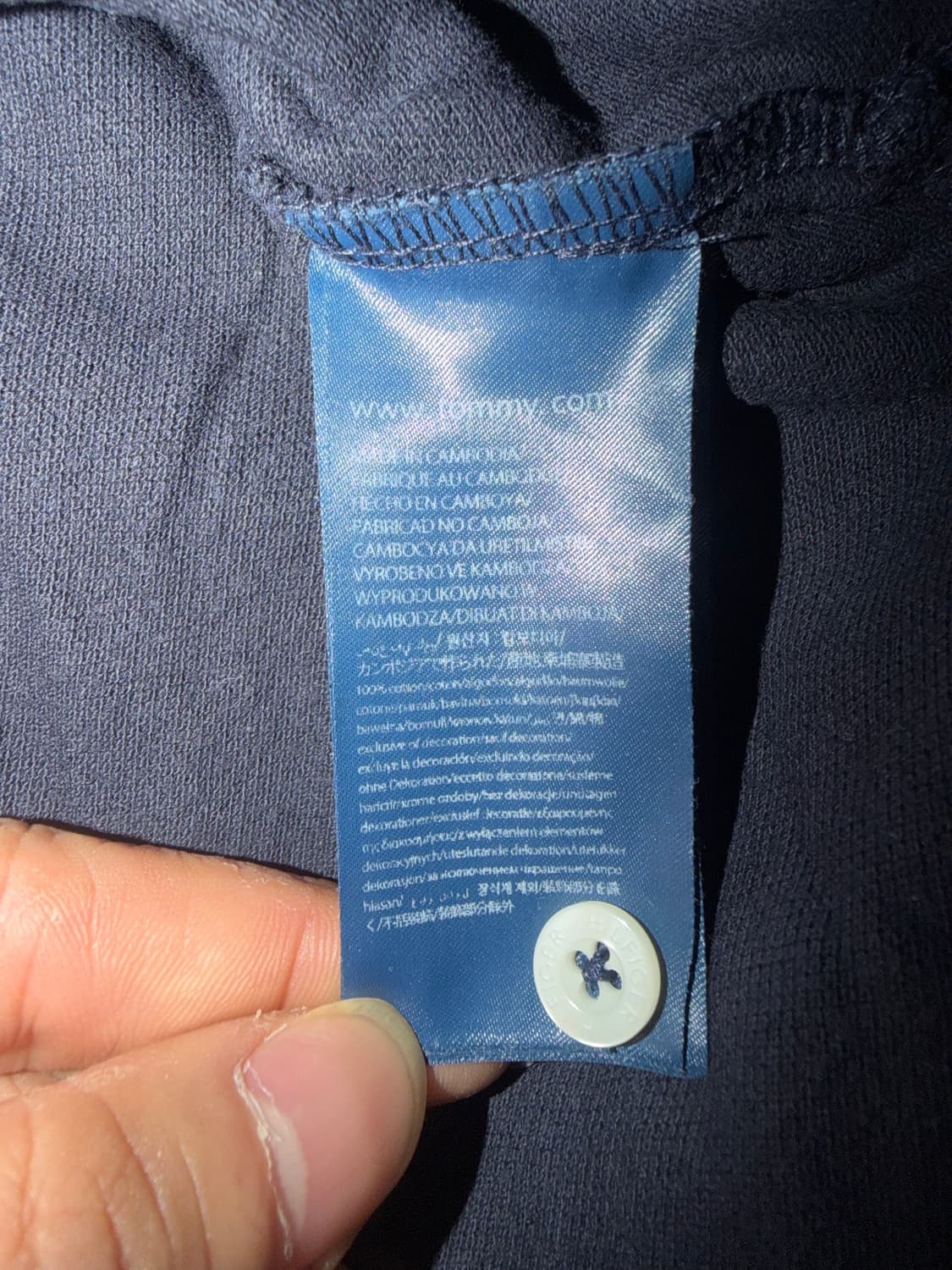 [L] 타미힐피거 슬림핏 반팔 카라티 블랙 상품이미지4