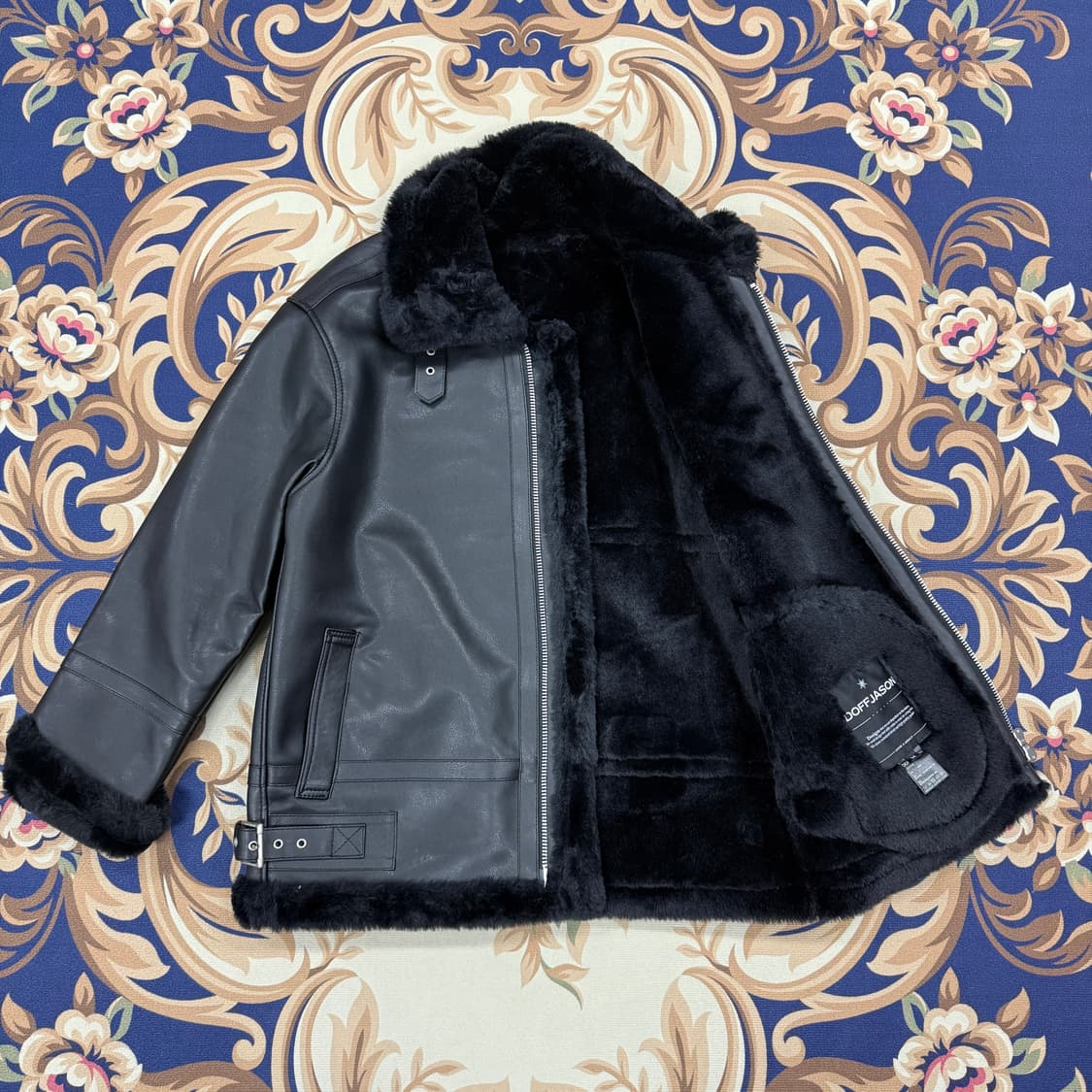 (M)도프제이슨 DOFFJASON 무스탕 자켓(블랙,2Way지퍼) 상품이미지3