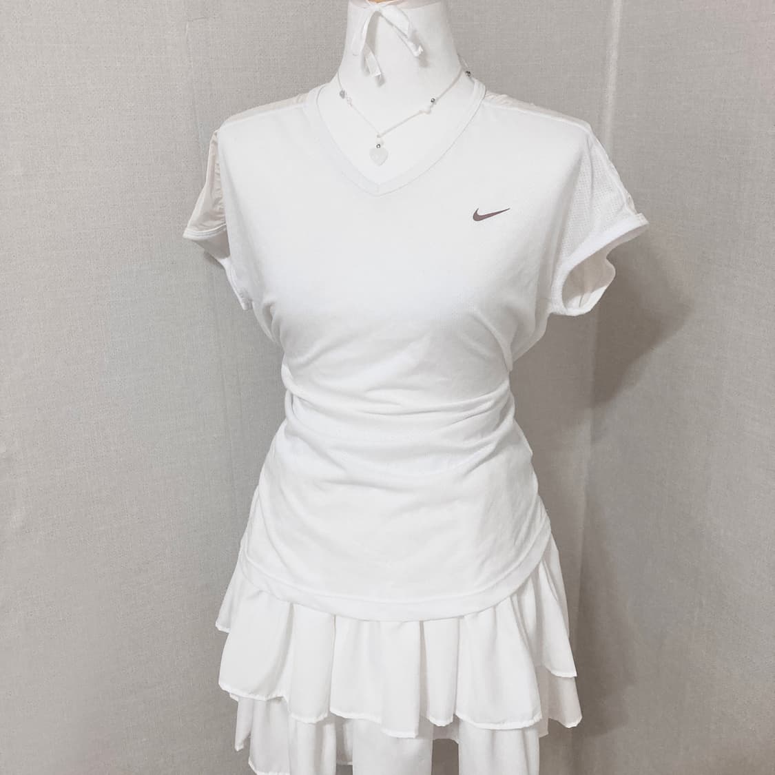 나이키 베이지 메쉬 반팔티셔츠 XL 상품이미지1
