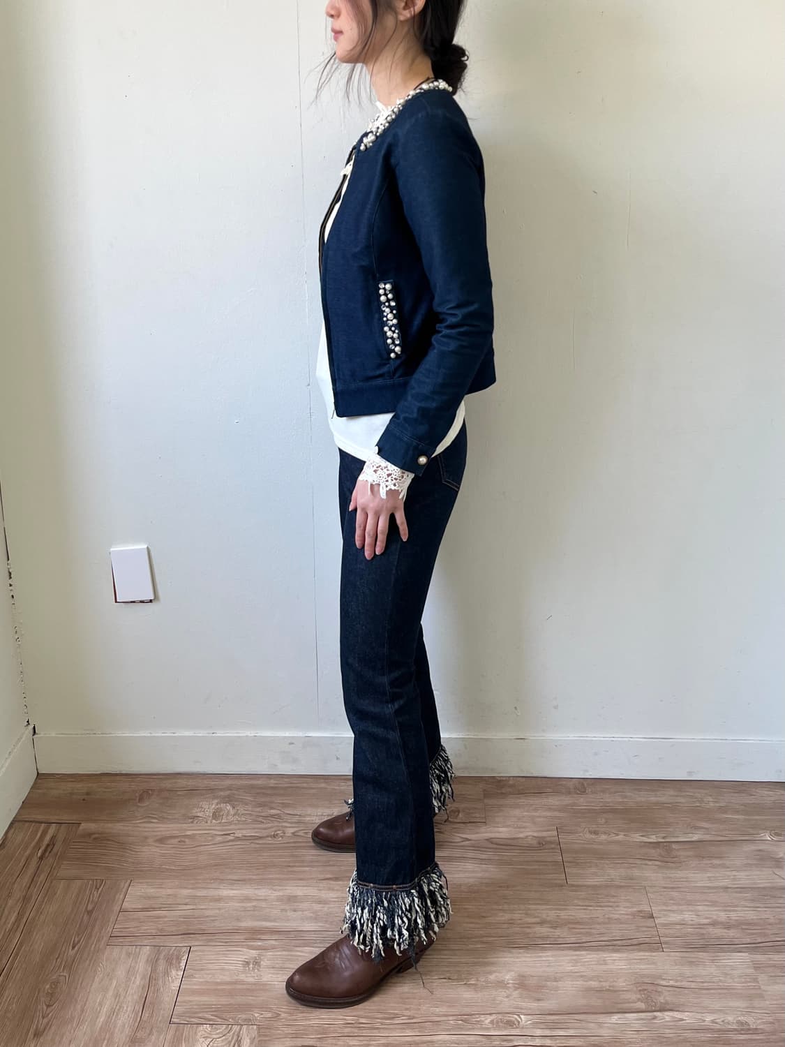 Bye Bye 라인스톤 청자켓 상품이미지8