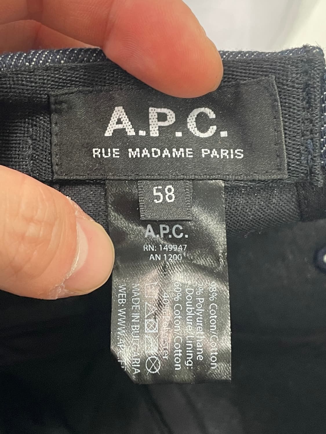 APC 아페쎄 데님 진청 볼캡 (onc.7) 상품이미지4