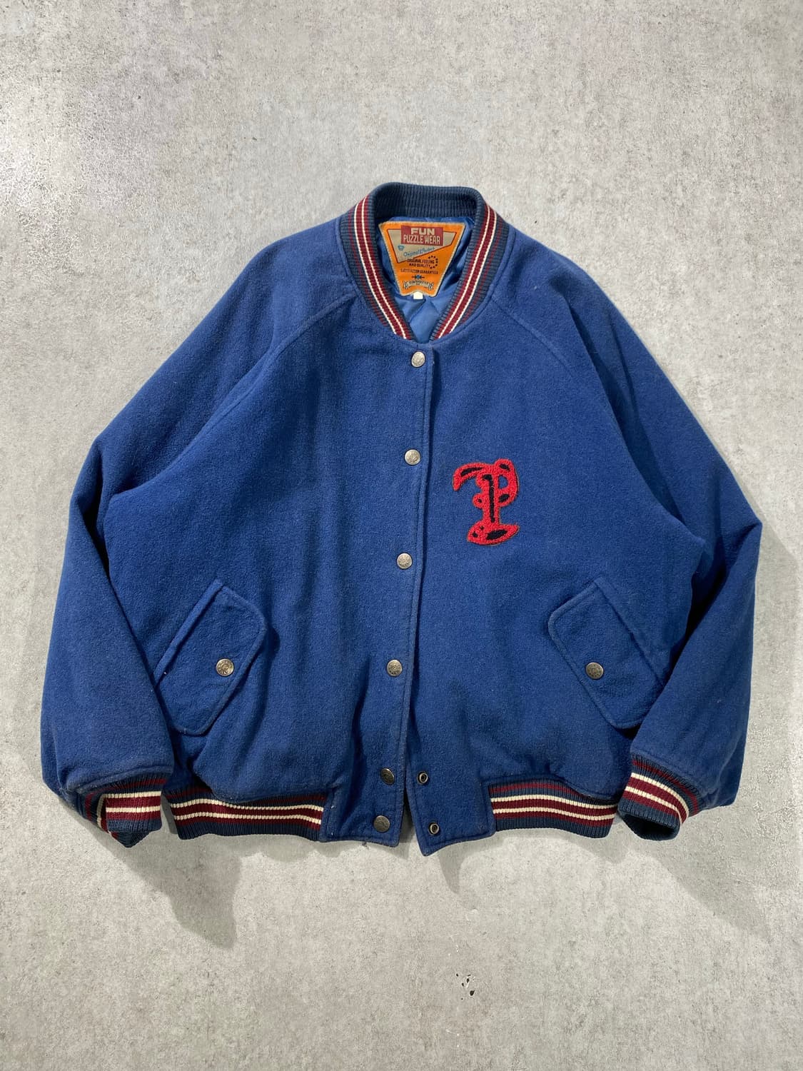 [95-100] 90s Fun Puzzle 빈티지 울 바시티자켓 상품이미지1