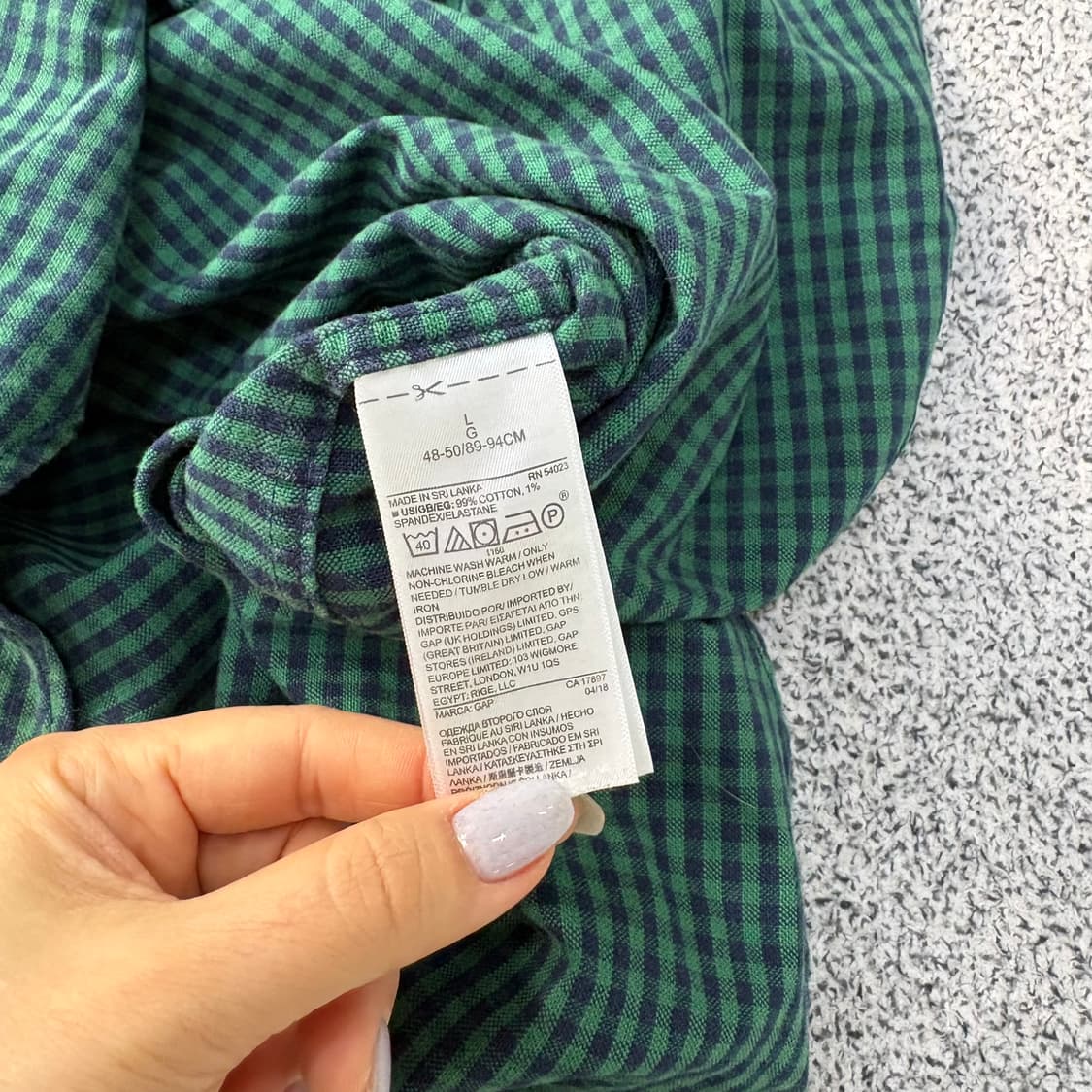 L 갭 체크 긴팔 셔츠 남방 0305J 상품이미지5