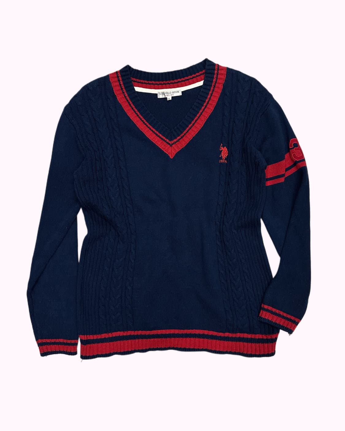 embroidery navy cricket knit 상품이미지1