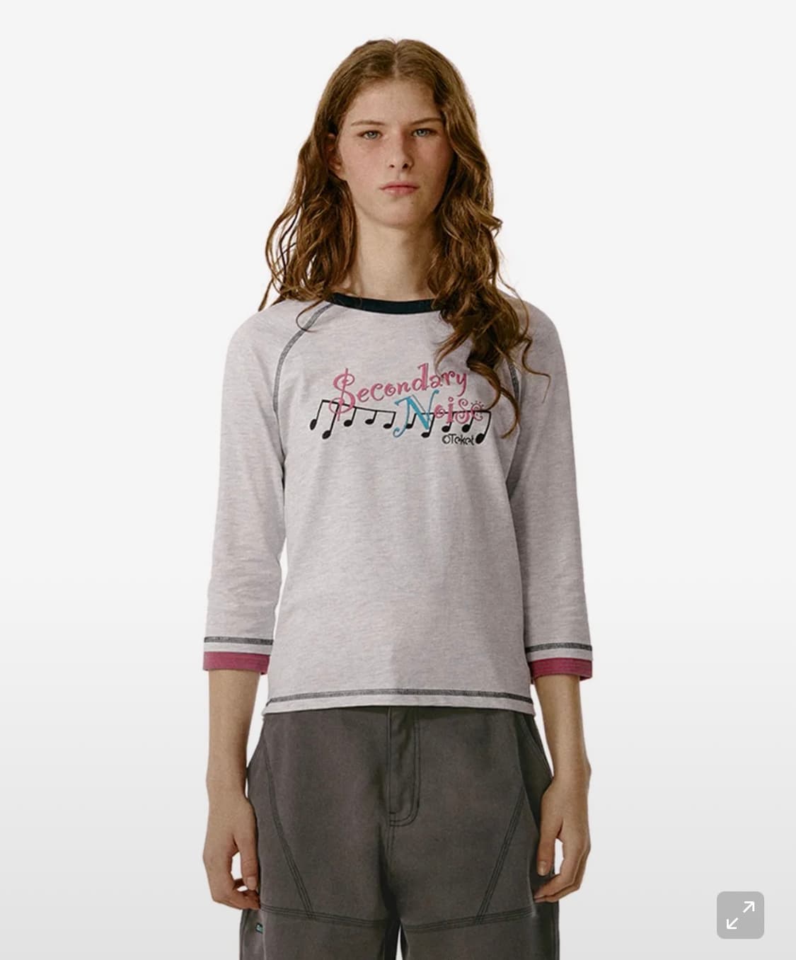 테켓 플로우 노트 롱 슬리브 티 멜란지 그레이 상품이미지1