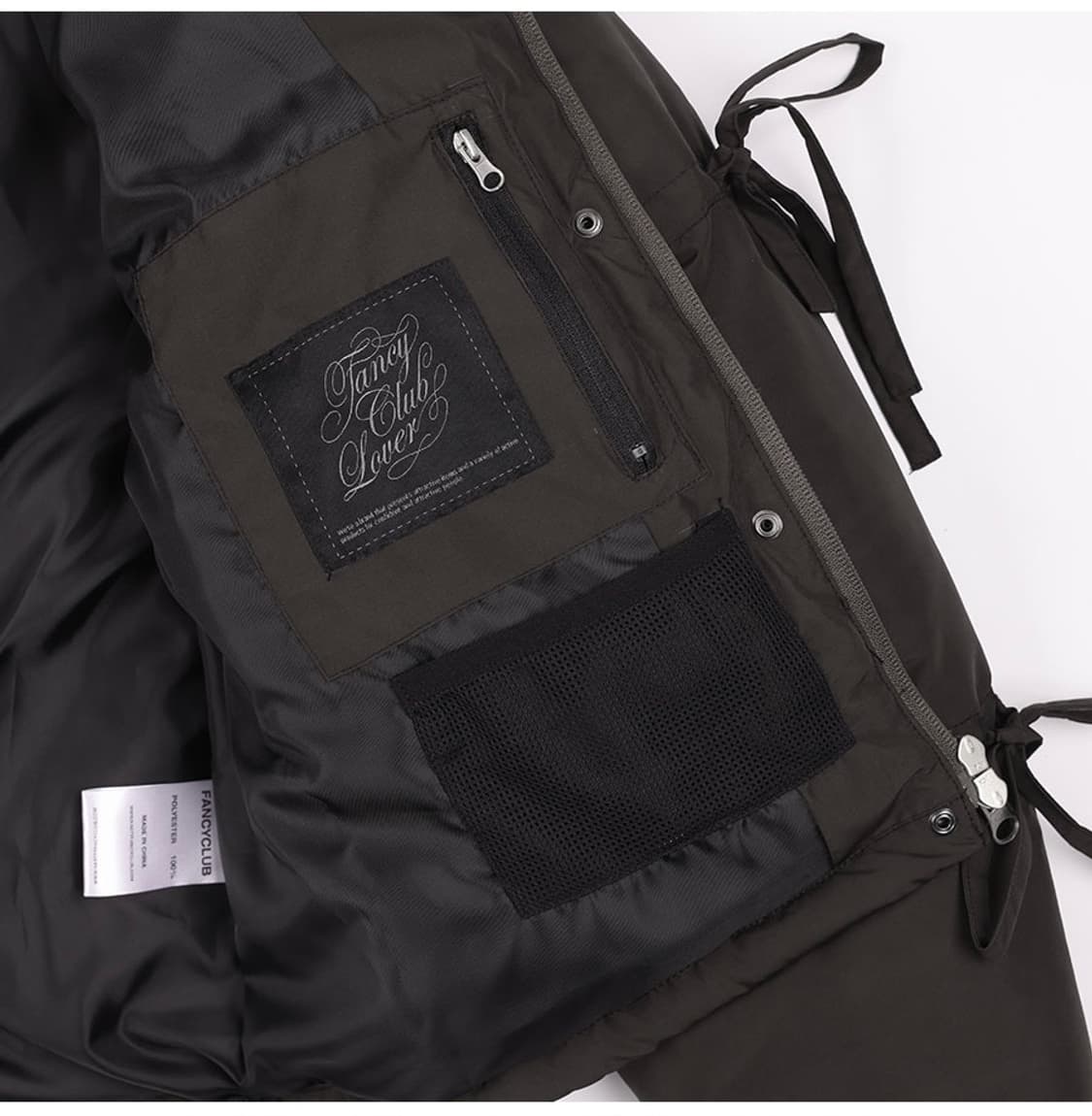 팬시클럽 리본 숏패딩 차콜 상품이미지6