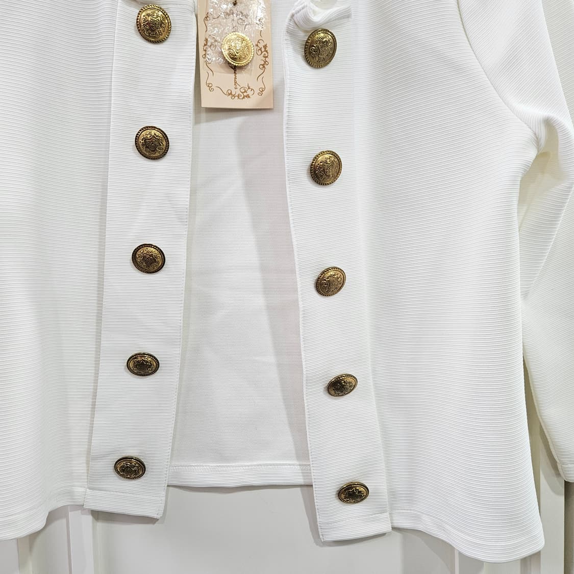 화이트 금장 버튼 자켓 상품이미지5