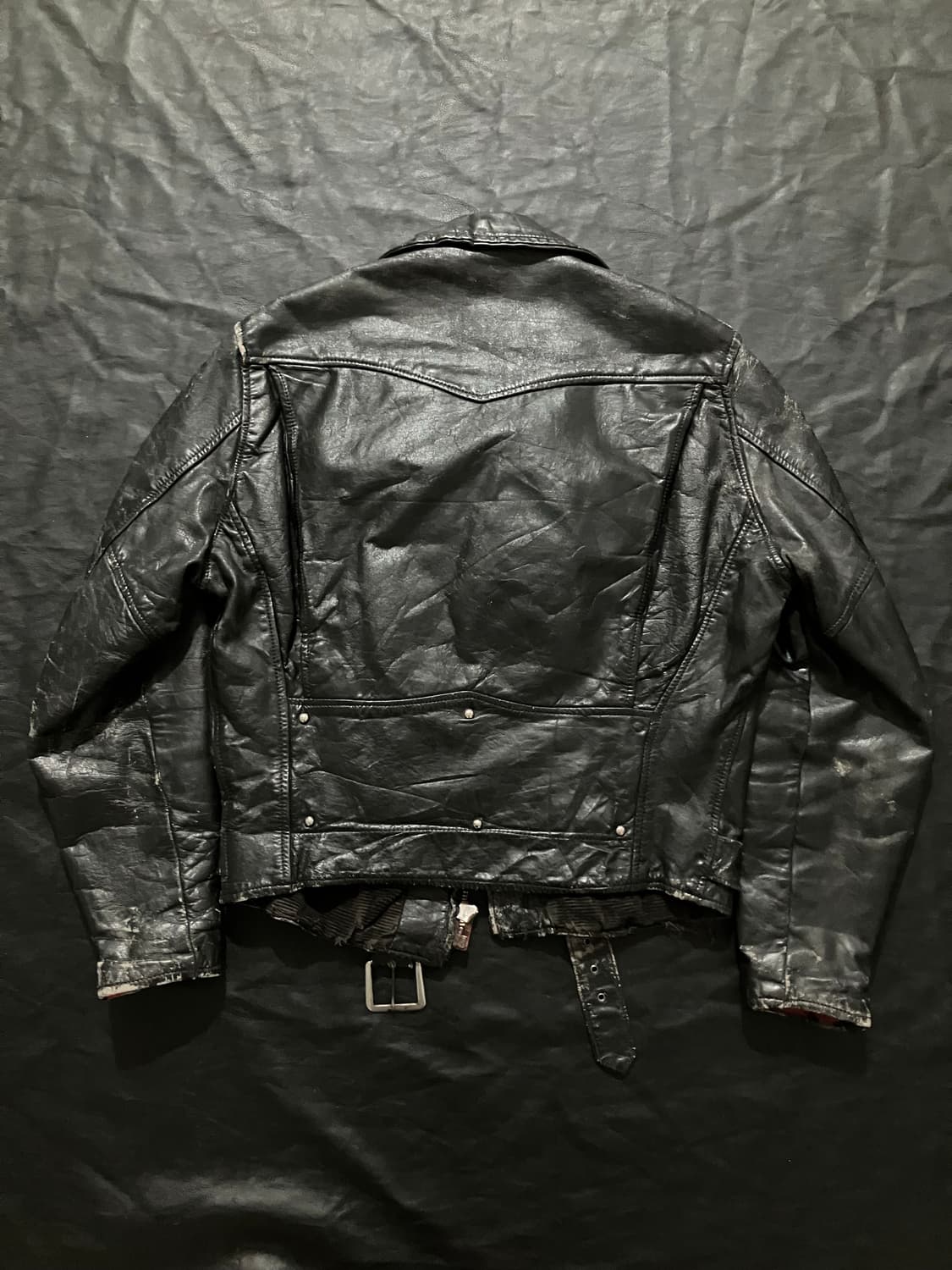 🇺🇸 60s 시어스 오크브룩 스티어하이드 d포켓 더블라이더 자켓 상품이미지4