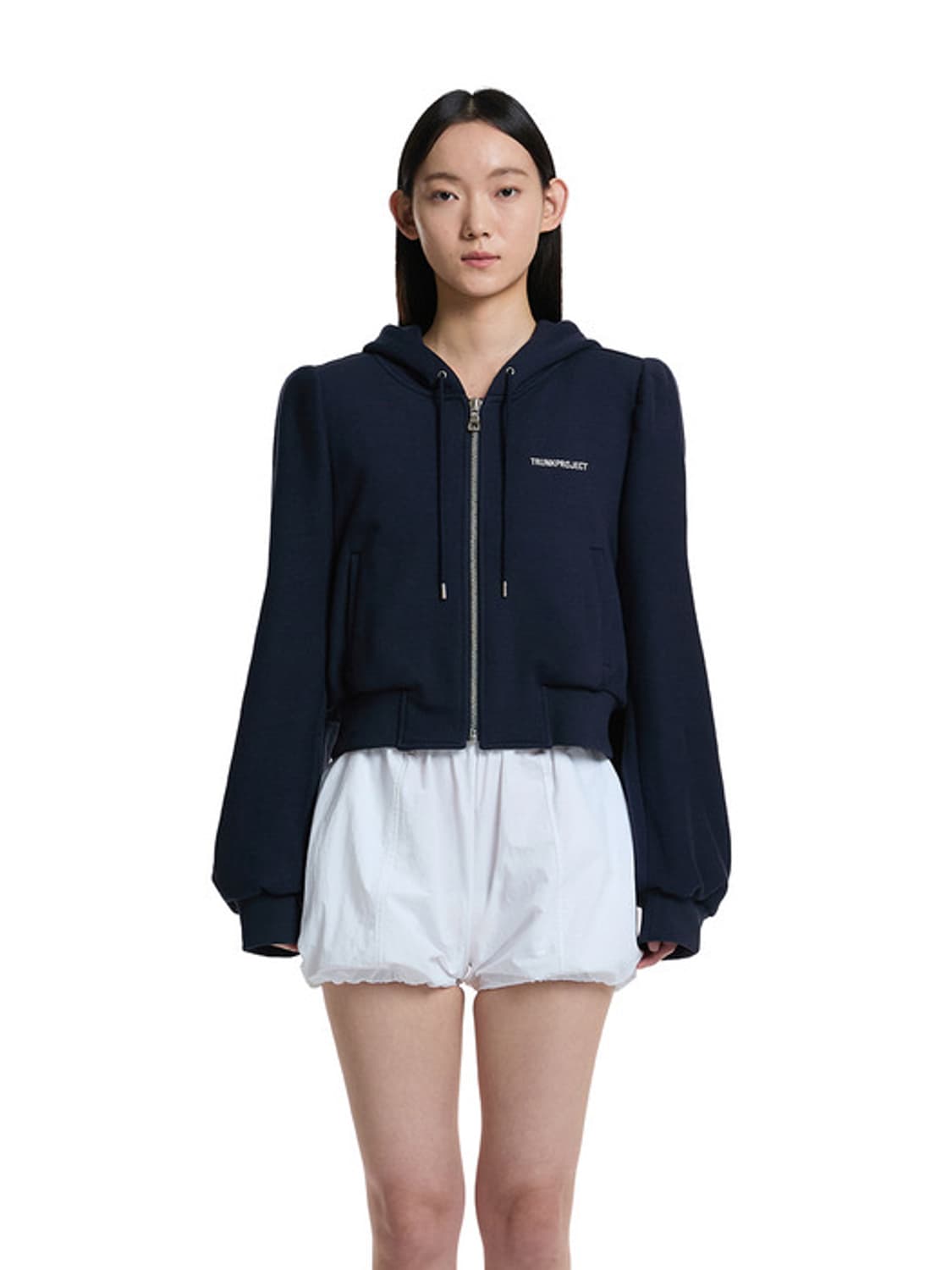 트렁크프로젝트 패드 숄더 후드 자켓 네이비 상품이미지1