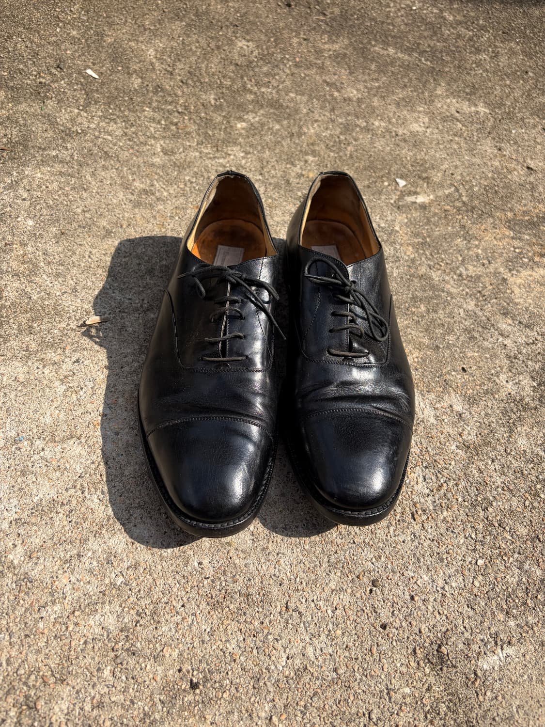 265) Ermenegildo Zegna 블랙 레더 캡토 드레스 슈즈 상품이미지2