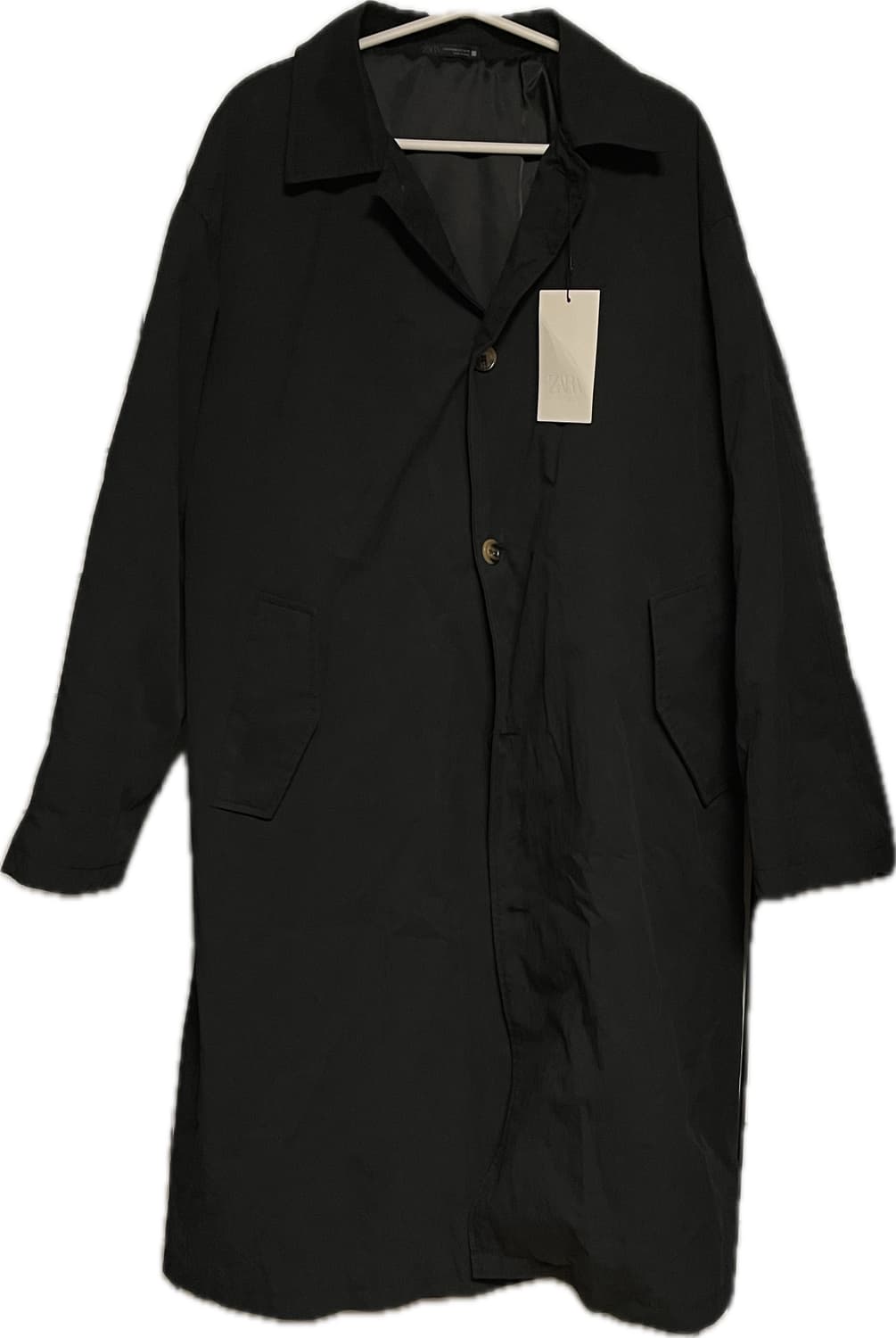 자라 블랙 릴렉스핏 트렌치코트 상품이미지3