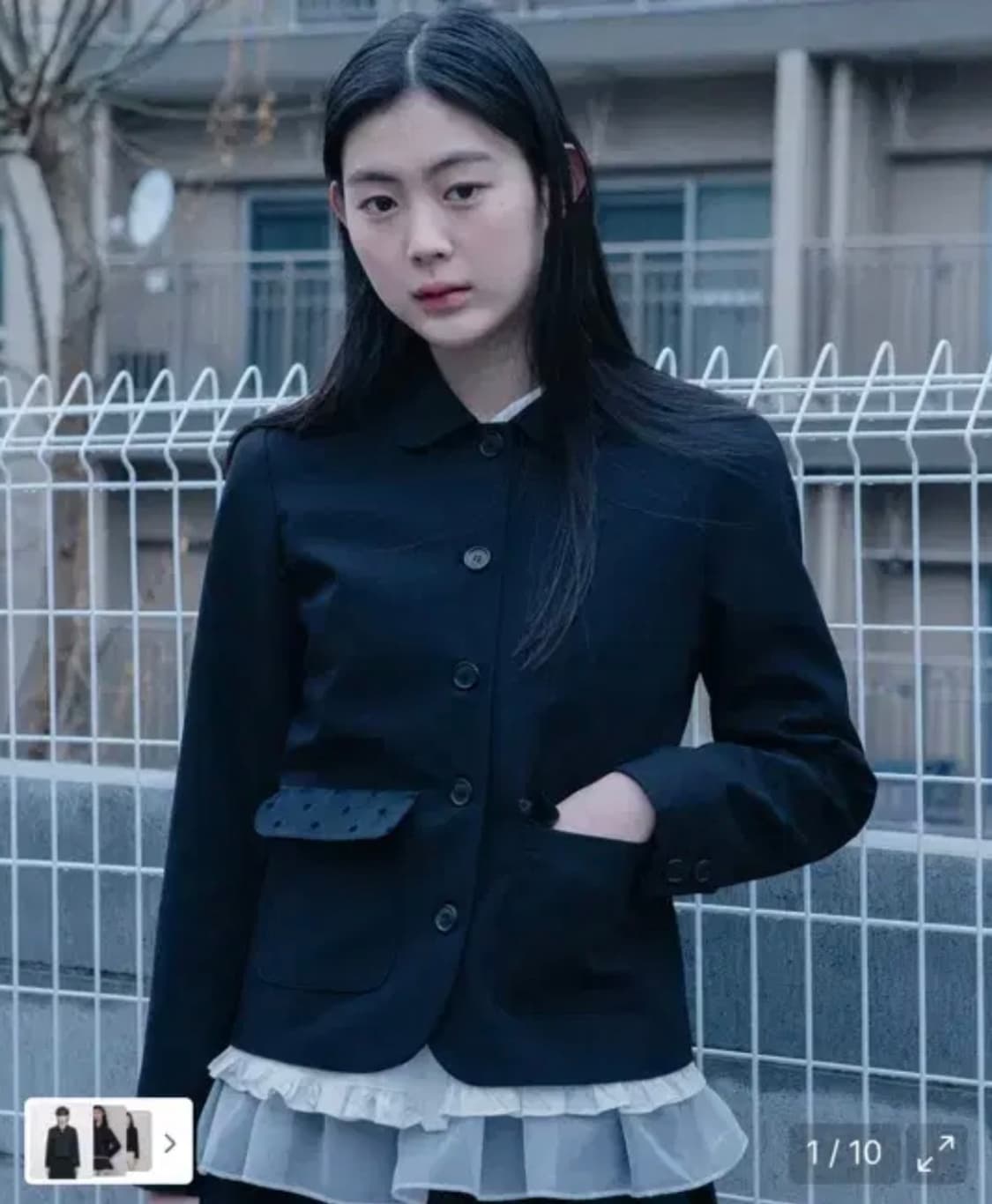 오헤시오 도트 라운드 카라 자켓 상품이미지1