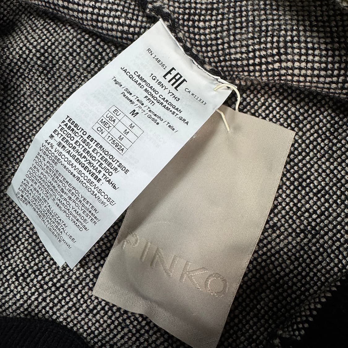 핑코 PINKO 그래피티 로고 자카드 가디건 상품이미지5