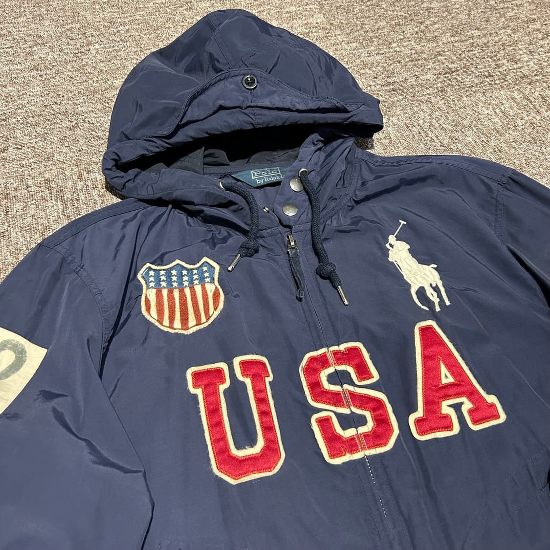 XL) 폴로 랄프로렌 USA 성조기 바람막이 후드 자켓 상품이미지3