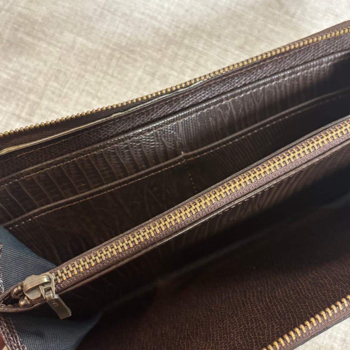 일본구매 고급 다크 브라운 장지갑 남녀공용 상품이미지6