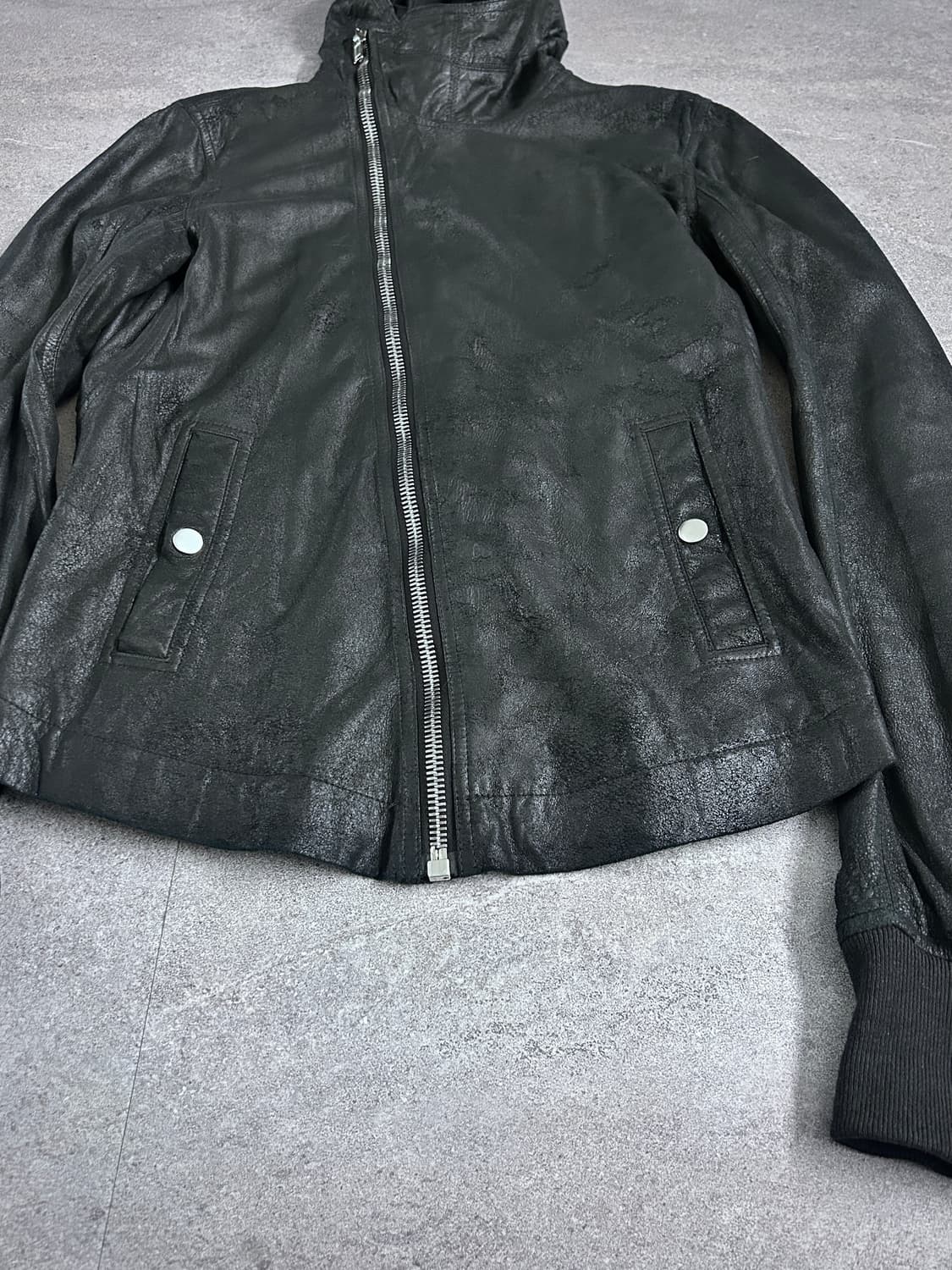 릭오웬스 다이애그널 불렛 레더 자켓 상품이미지3