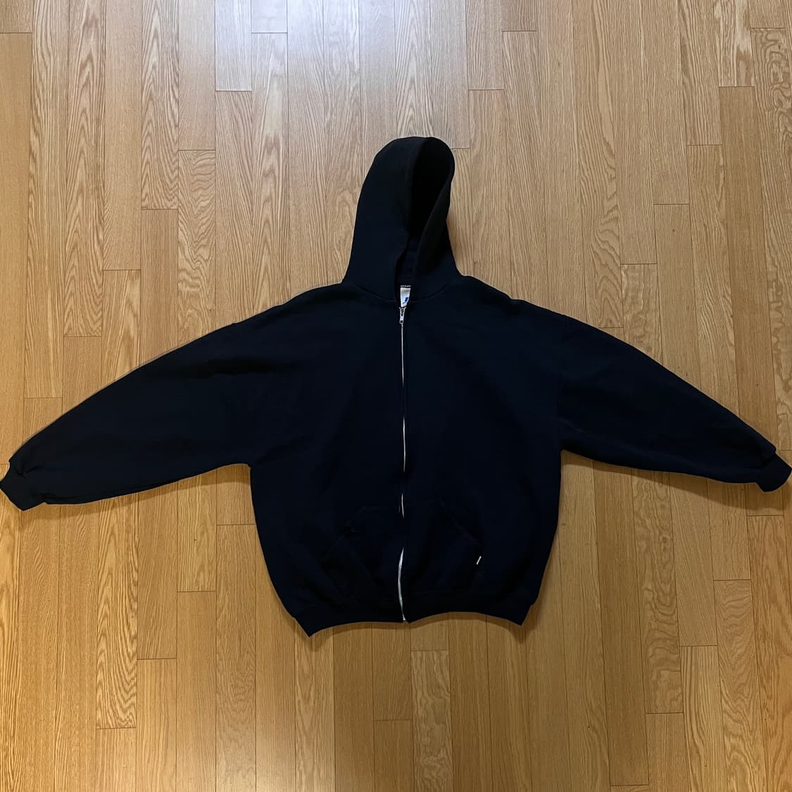[XL] 00s 빈티지 러셀 후드집업 블랙 상품이미지3