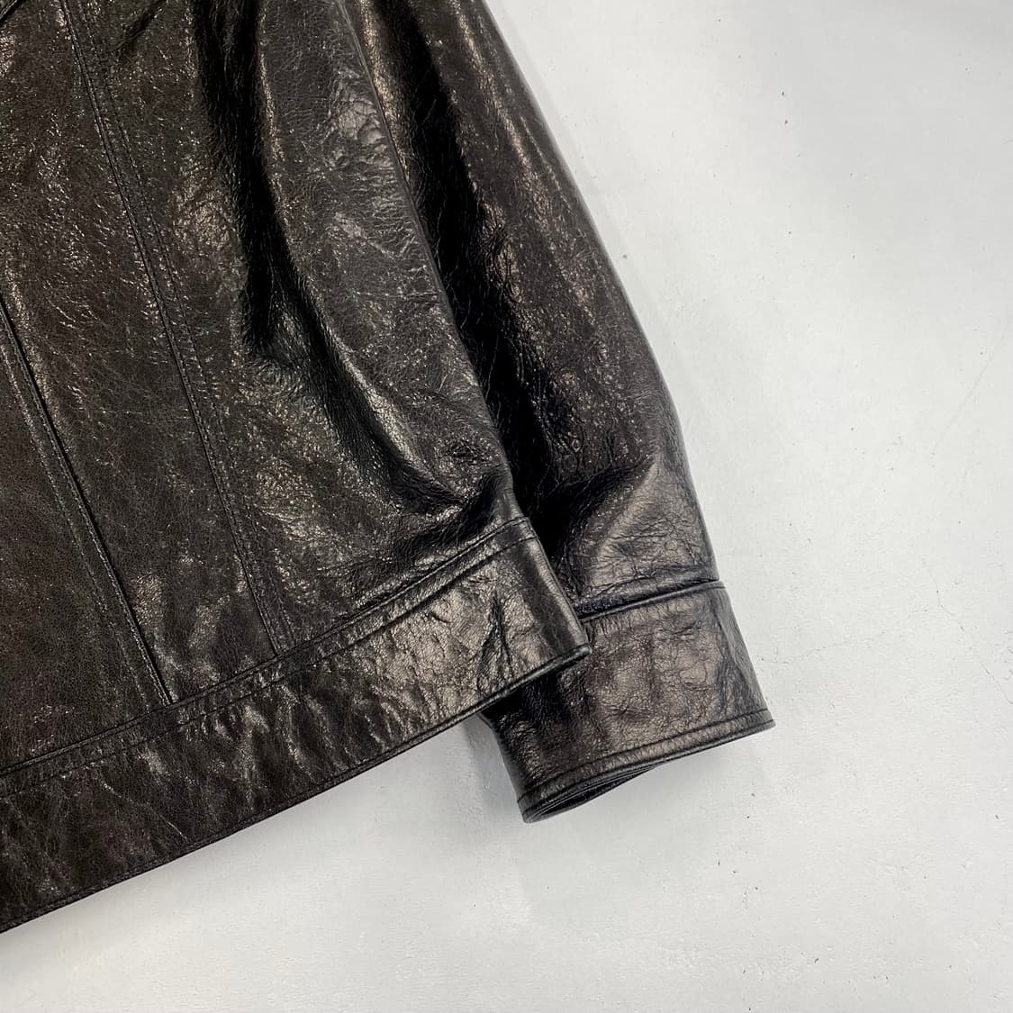 언히든 이태리 램스킨 3세대 복각 레더 트러커 자켓 (100) 상품이미지5