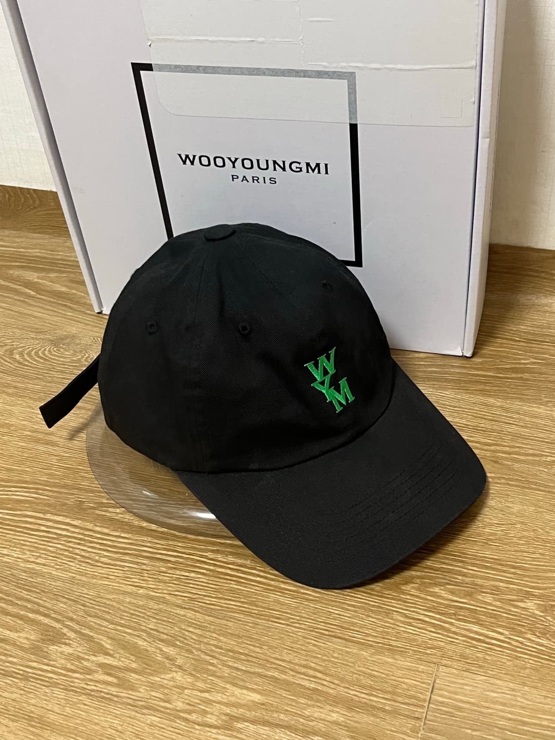 우영미 그린 로고 볼캡 모자 블랙 상품이미지2