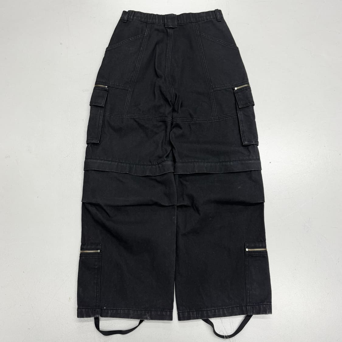 스키즘 인듀싱 멀티포켓 분리형 와이드 카고팬츠 블랙 상품이미지3